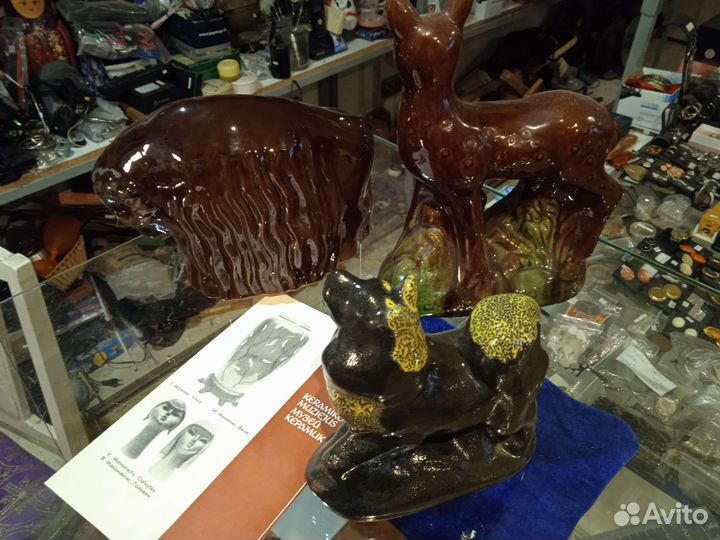 СССР статуэтки 3шт. лотом Обливная керамика