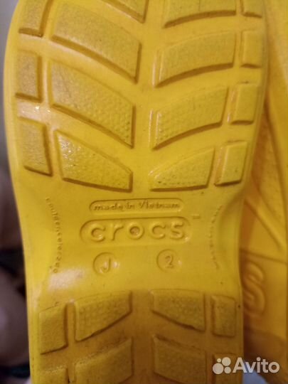 Резиновые сапоги crocs жёлтые j2