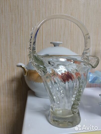 Корзинка, цветное стекло