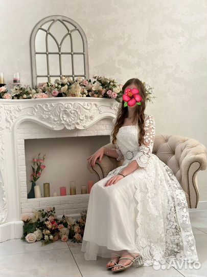 Вечернее платье,белое,38 размер