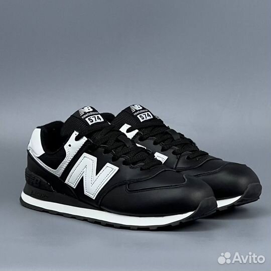 New Balance 574 Черная Кожа