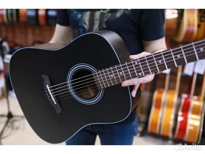 Flight D-175 BK черная акустическая гитара