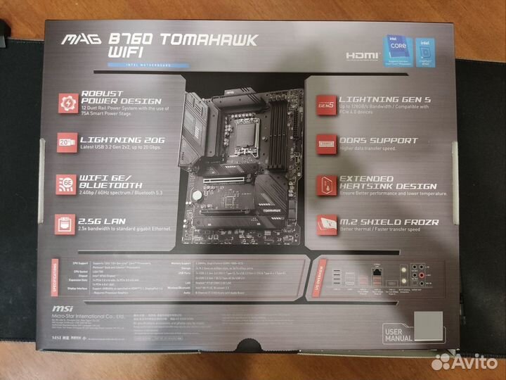 Материнская плата MSI MAG B760 tomahawk Wi-Fi DDR5