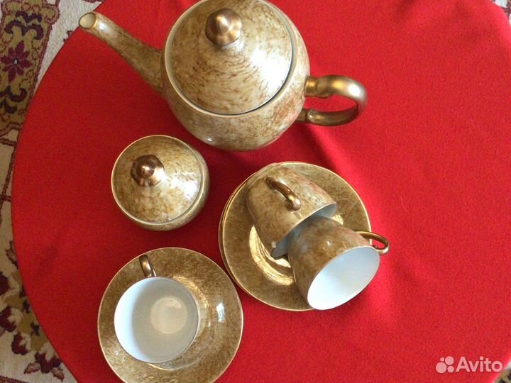 Кофейный сервиз перламутровый винтаж Поольша