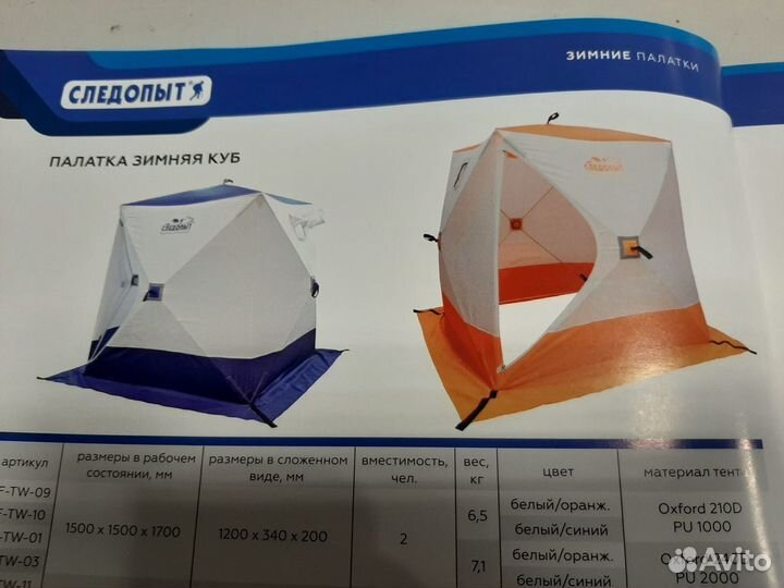 Зимняя палатка куб Следопыт 1,5х1,5 м
