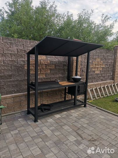 Мангальная зона с крышей