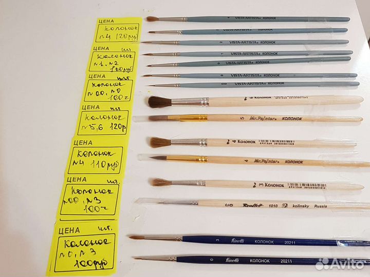 Кисти художественные,синтет,колонок,белка,пони,щет