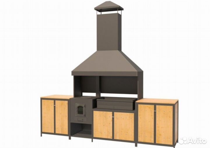 Гриль мангал остров из стали