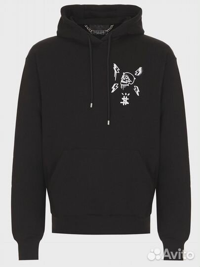 Худи хлопковое с принтом Philipp Plein