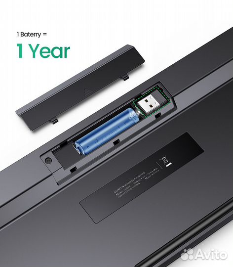 Клавиатура беспроводная ugreen KU004 2.4 GHz (RU)