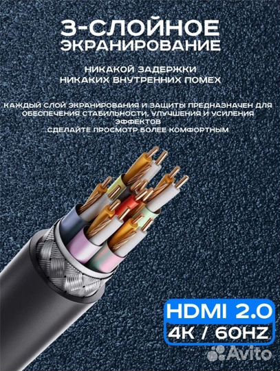 Кабель hdmi 5m v2.0