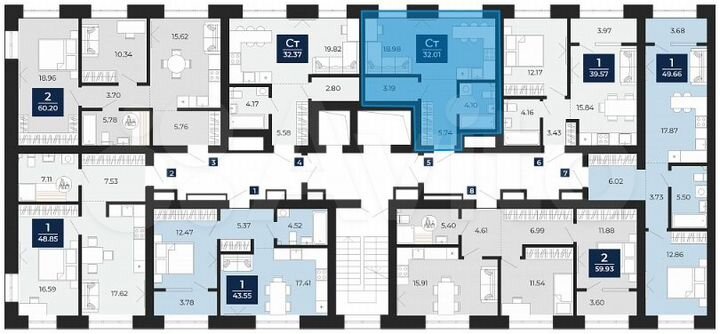 Квартира-студия, 32 м², 5/12 эт.