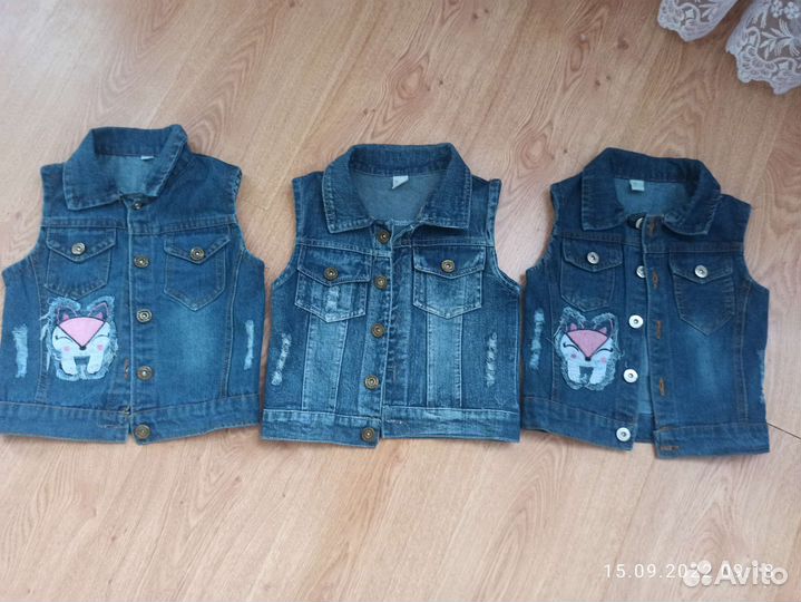 Джинсовые жилеты детские