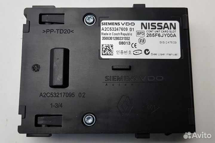 Замок зажигания (Картридер ключ-карты) renault