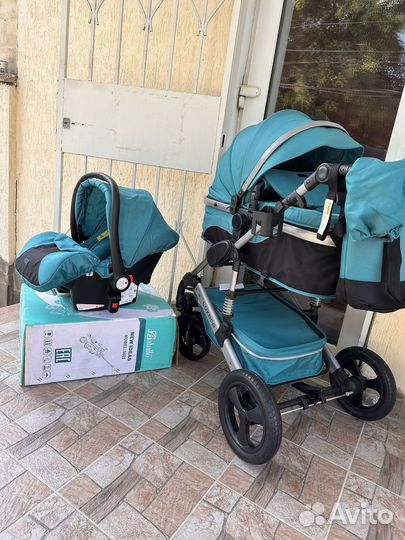 Коляска luxmom 558 3 в1 (изумруд )