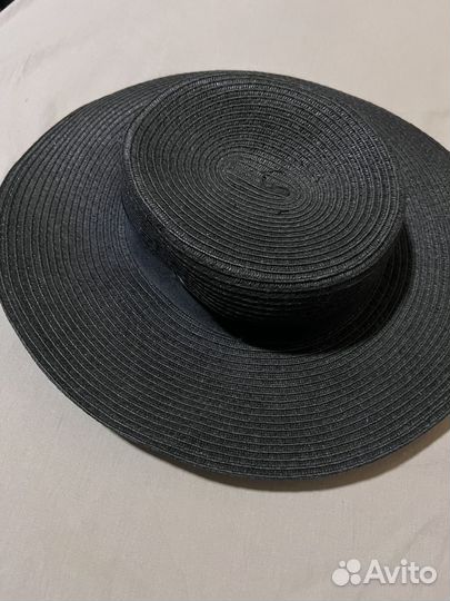 Черная соломенная шляпа H&M