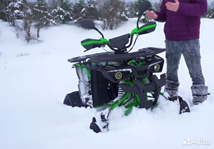 Квадроцикл-Снегоход Motax Grizlik Snow 125 зеленый