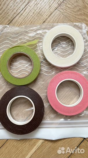 Бумага гофрированная, Италия+ Тэйп лента 4 цвета