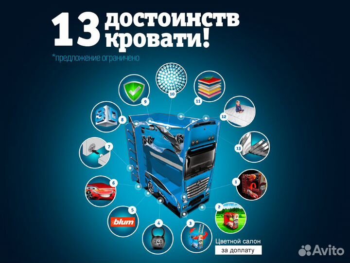 Двухъярусная детская кровать для мальчика с бортик