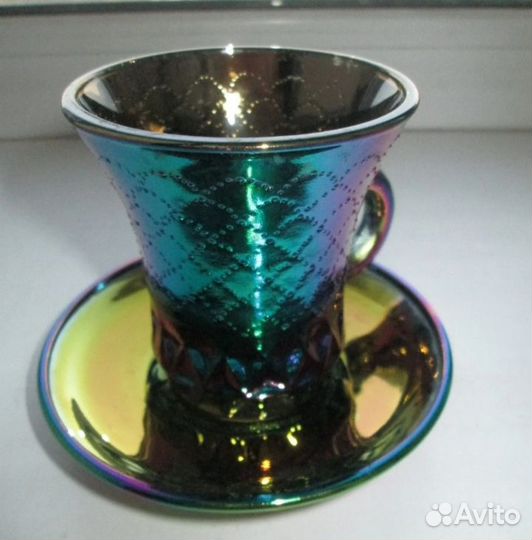 Чайная-кофейная пара. стекло. красота, СССР