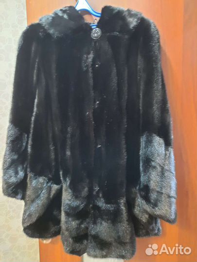 Шуба норковая с капюшоном 46-48