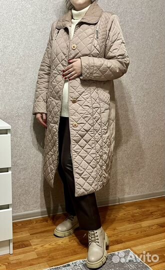 Стеганое демисезонное пальто