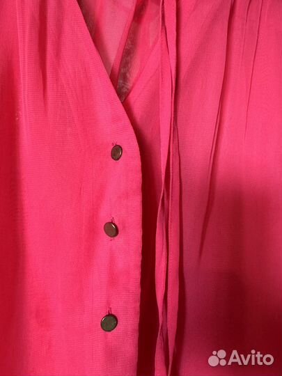 Блузка розовая прозрачная, 42-44 р