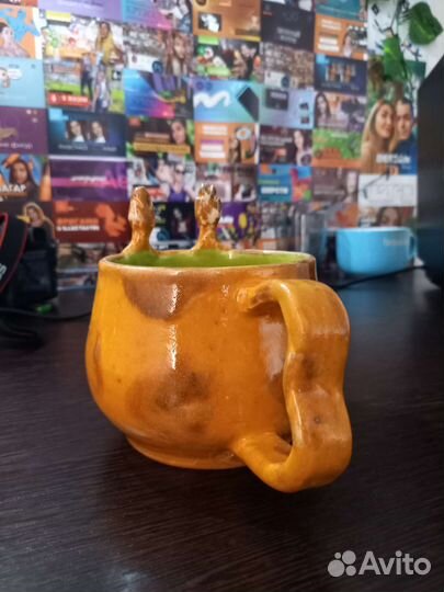 Кружка жираф 400 мл Ручная лепка