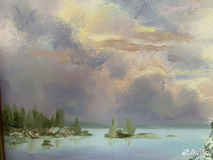 Картина маслом на холсте пейзаж в раме