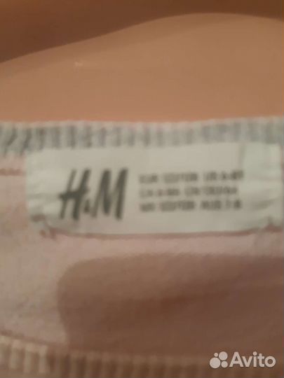 Розовый свитер H&M для девочки рост 122/128