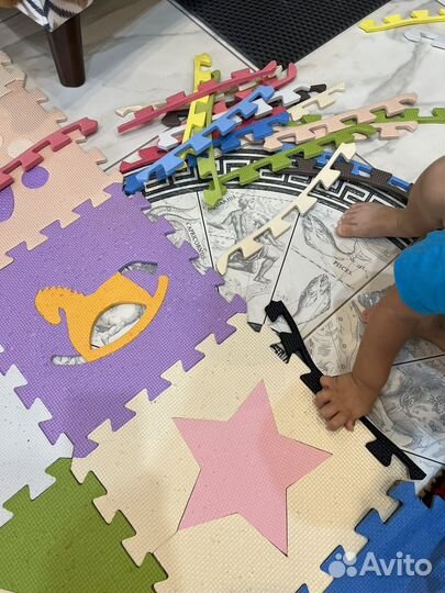 Детский коврик пазл большой