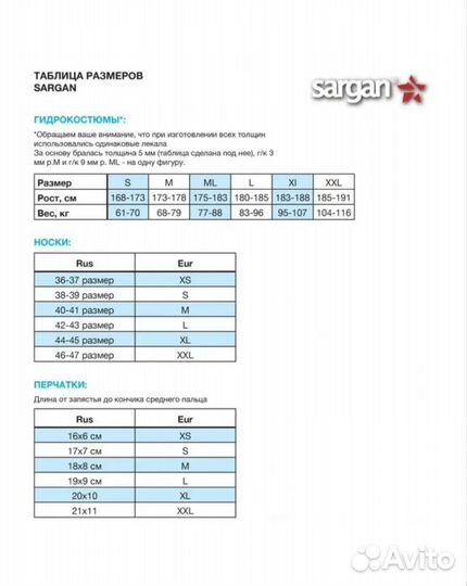 Гидрокостюм Sargan