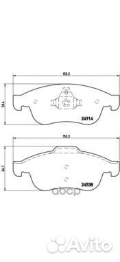 Колодки тормозные дисковые перед P68050 Brembo