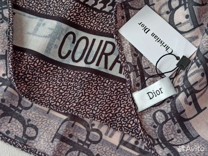 Платок Шерсть Dior двусторонний розовый новый