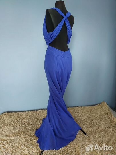 Вечернее платье 48 размер Синее платье в пол