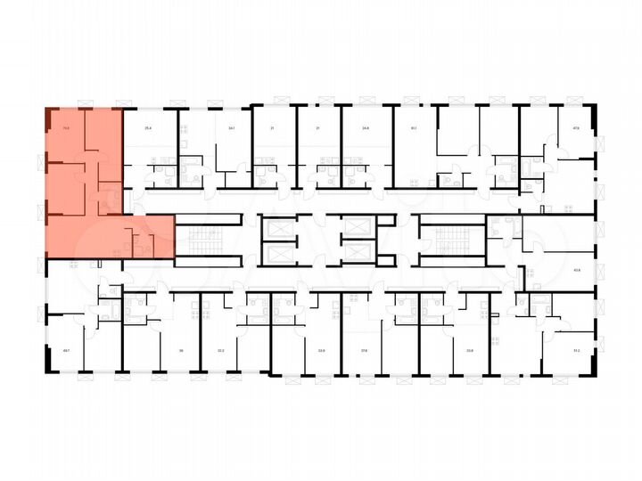 3-к. квартира, 79,8 м², 21/24 эт.