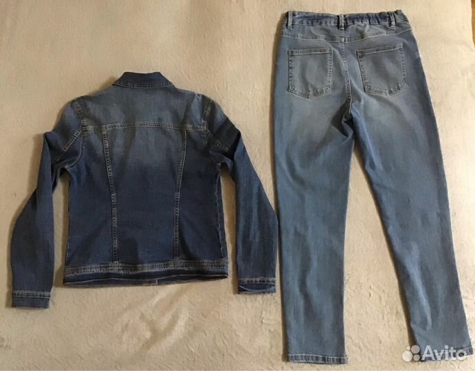 Куртка Benetton (160см), джинсы Acoola (158см)
