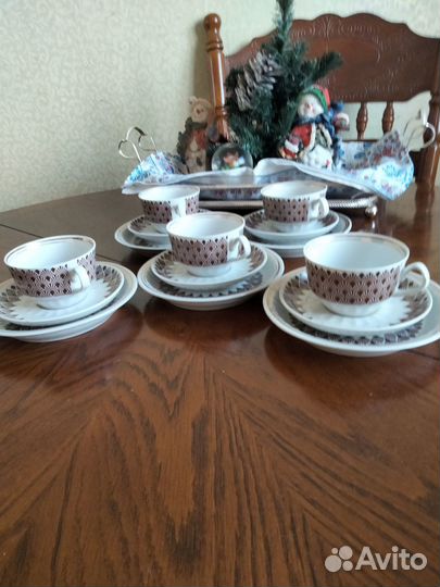 Кофейный Рижский фарфоровый сервиз попредметно