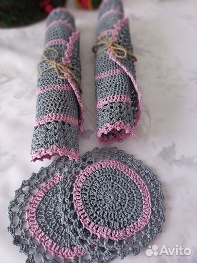 Салфетки сервировочные вязаные