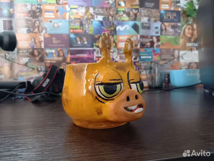 Кружка жираф 400 мл Ручная лепка