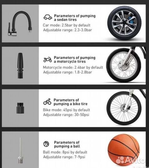 Портативный насос Baseus Super Mini Inflator Pump