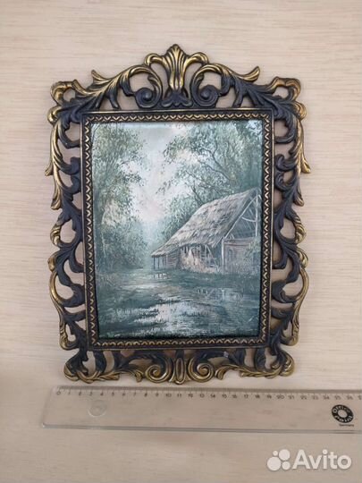 Панно/бронзовая рамка шелкография