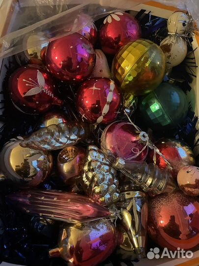 Набор стеклянных ёлочных игрушек