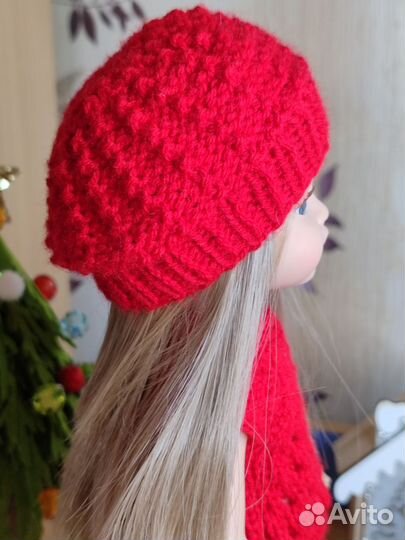 Шапочка - берет для куклы