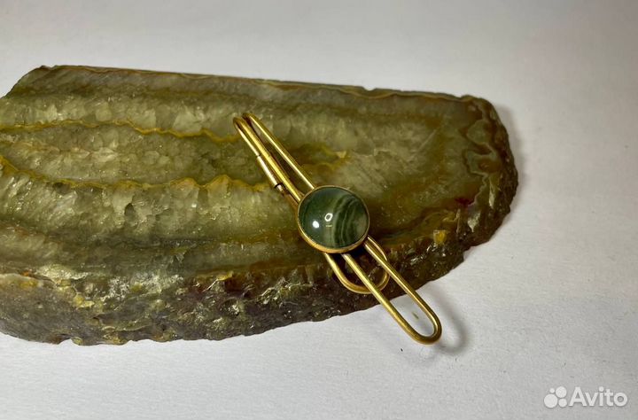 Зажим для галстука с яшмой