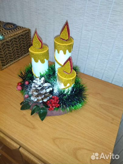 Новогодняя поделка свечи для сада и школы