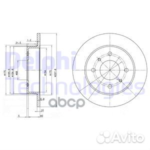 Диск тормозной задний (258х10) 4 отв BG2633 Delphi