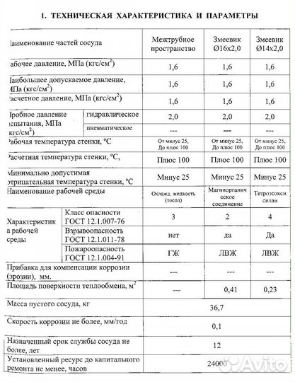 Теплообменник нж лабораторный, 0,41 м2, 0,23м2