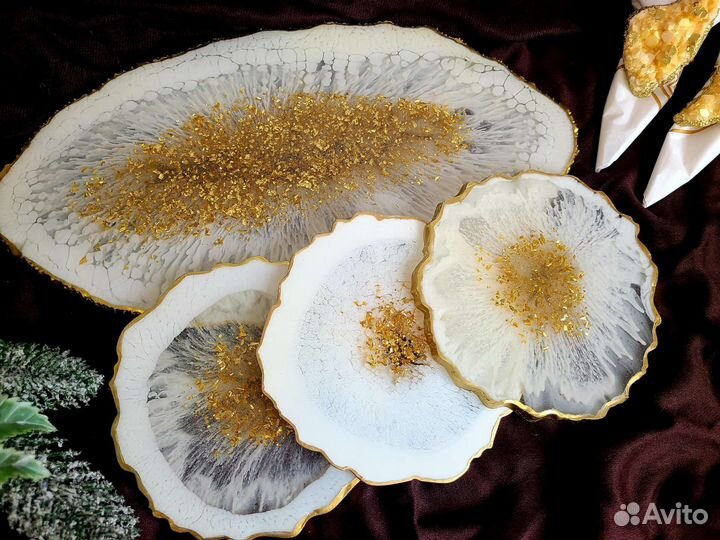 Сервировочный набор из эпоксидной смолы