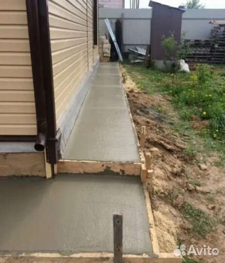 Бетонные работы отмостки дорожки фундаменты